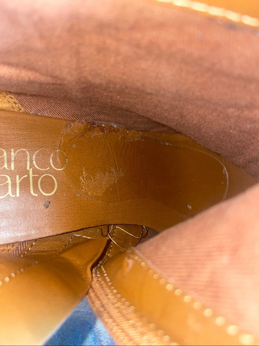 Franco Sarto Tan Leather Western Bootie Size 6.5